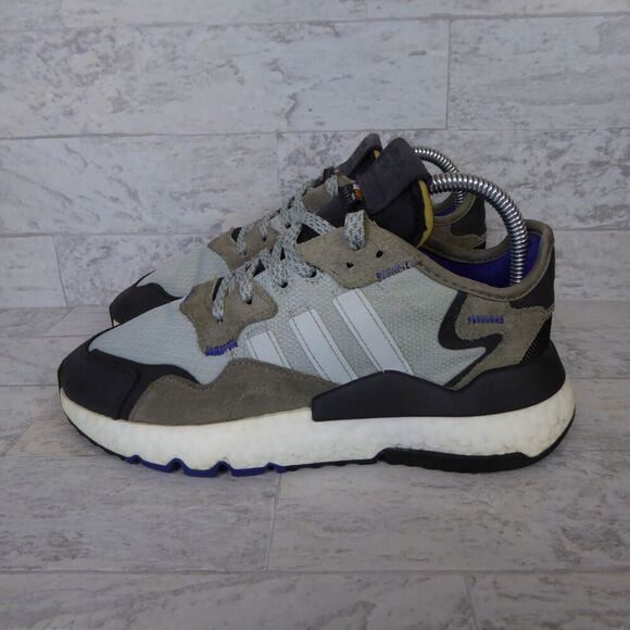 Adidas Nite Jogger Shoes Mens Size 6 Gray Black Athletic Running Sneakers - Picture 1 of 12